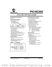 PIC16LC505-04I_JW datasheet pdf Microchip