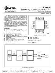 NWK914D datasheet pdf Mitel Semiconductor