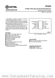 SP5668MP1T datasheet pdf Mitel Semiconductor
