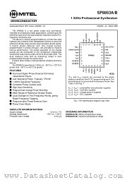 SP8853A datasheet pdf Mitel Semiconductor