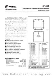 SP8855E datasheet pdf Mitel Semiconductor