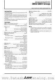 M38030FE-SP datasheet pdf Mitsubishi Electric Corporation