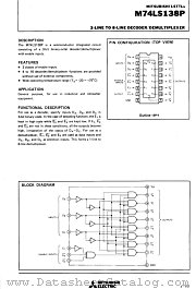 M74LS138P datasheet pdf Mitsubishi Electric Corporation