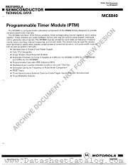 MC6840S datasheet pdf Motorola