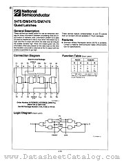 DM7475N datasheet pdf National Semiconductor