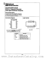 DM74LS249N datasheet pdf National Semiconductor