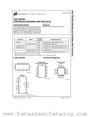 74F283PC datasheet pdf National Semiconductor