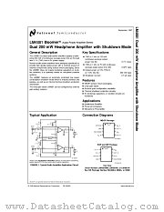 LM4881MDC datasheet pdf National Semiconductor