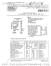 2SK707 datasheet pdf NEC