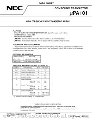 UPA101B datasheet pdf NEC