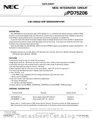 UPD75206G-XXX-1B datasheet pdf NEC
