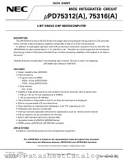 UPD75312GF-XXX-3B9 datasheet pdf NEC