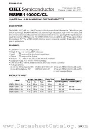 MSM511000CL-45JS datasheet pdf OKI electronic components