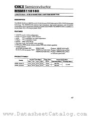 MSM5116160-70JS datasheet pdf OKI electronic components