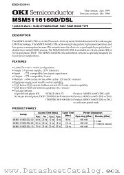 MSM5116160D-50TK datasheet pdf OKI electronic components