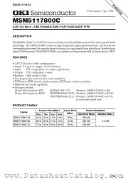 MSM5117800C-70TS-K datasheet pdf OKI electronic components