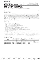 MSM514400D-70ZS datasheet pdf OKI electronic components