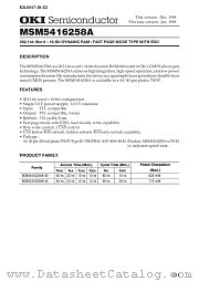 MSM5416258A-45TS-K datasheet pdf OKI electronic components