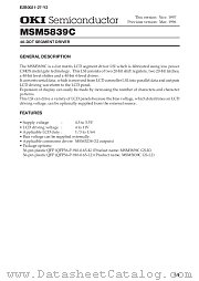 MSM5839CGS-K datasheet pdf OKI electronic components