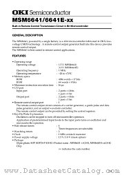 MSM6641-XX datasheet pdf OKI electronic components