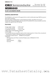MSM6669AV-Z-05 datasheet pdf OKI electronic components