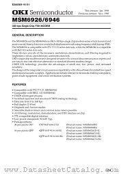 MSM6926GS-2K datasheet pdf OKI electronic components