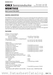 MSM7502GS-BK datasheet pdf OKI electronic components