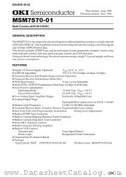 MSM7570-01TS-K datasheet pdf OKI electronic components