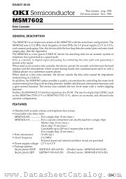 MSM7602-011GS-2K datasheet pdf OKI electronic components