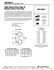 MC10231FNR2 datasheet pdf ON Semiconductor