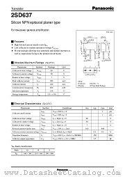 2SD0637 datasheet pdf Panasonic
