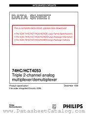 74HC4053D datasheet pdf Philips