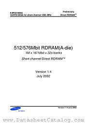 K4R761869A datasheet pdf Samsung Electronic