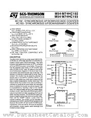 M54HC192C1R datasheet pdf SGS Thomson Microelectronics
