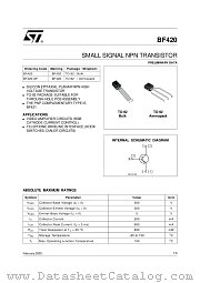 BF420-AP datasheet pdf SGS Thomson Microelectronics