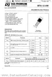 BTA12-600AW datasheet pdf SGS Thomson Microelectronics