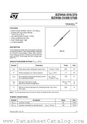 BZW06-376 datasheet pdf SGS Thomson Microelectronics