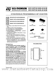 HCC40161BC1 datasheet pdf SGS Thomson Microelectronics