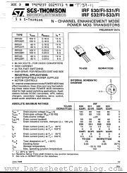 IRF533F1 datasheet pdf SGS Thomson Microelectronics