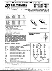 IRF721F1 datasheet pdf SGS Thomson Microelectronics