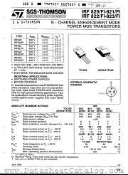 IRF823FI datasheet pdf SGS Thomson Microelectronics