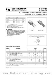IRF841F1 datasheet pdf SGS Thomson Microelectronics