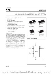 M27C512-70XN1 datasheet pdf SGS Thomson Microelectronics