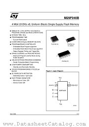 M29F040B70N6T datasheet pdf SGS Thomson Microelectronics