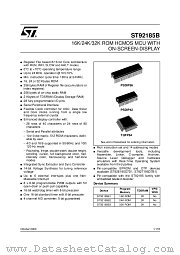 ST92185B3 datasheet pdf SGS Thomson Microelectronics