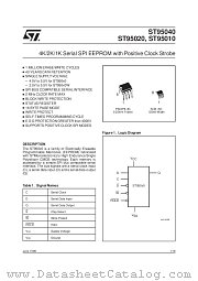 ST95020WB1 datasheet pdf SGS Thomson Microelectronics