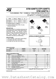 STB140NF75-1 datasheet pdf SGS Thomson Microelectronics
