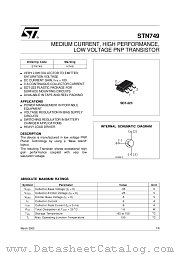 STN749 datasheet pdf SGS Thomson Microelectronics