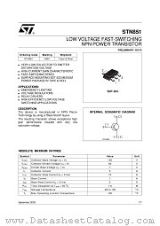 STN851 datasheet pdf SGS Thomson Microelectronics