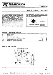 TDA2030V datasheet pdf SGS Thomson Microelectronics